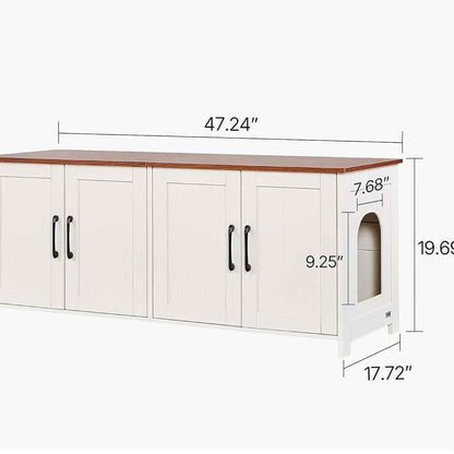 Roveizi Hallway LED TV Cat Space Cabinet Organizer Console Table