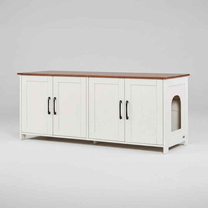 Roveizi Hallway LED TV Cat Space Cabinet Organizer Console Table