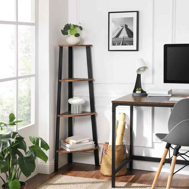 Joshy Corner Lounge Living Room Bookcase Organizer Rack Decor