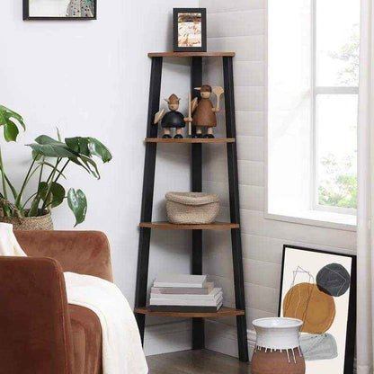 Joshy Corner Lounge Living Room Bookcase Organizer Rack Decor
