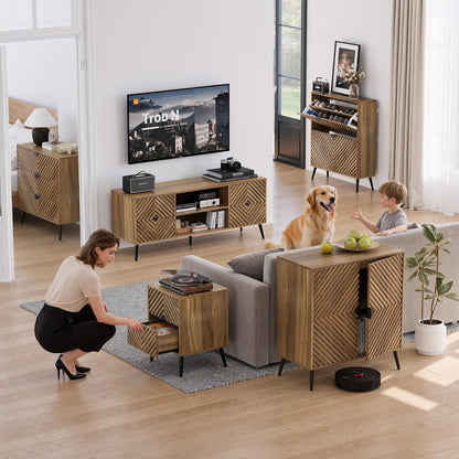 Smuxee Living Lounge LED Media Console Table