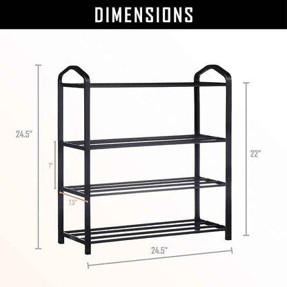 Streamline Metal Shoe Organizer Rack (4 Tier )