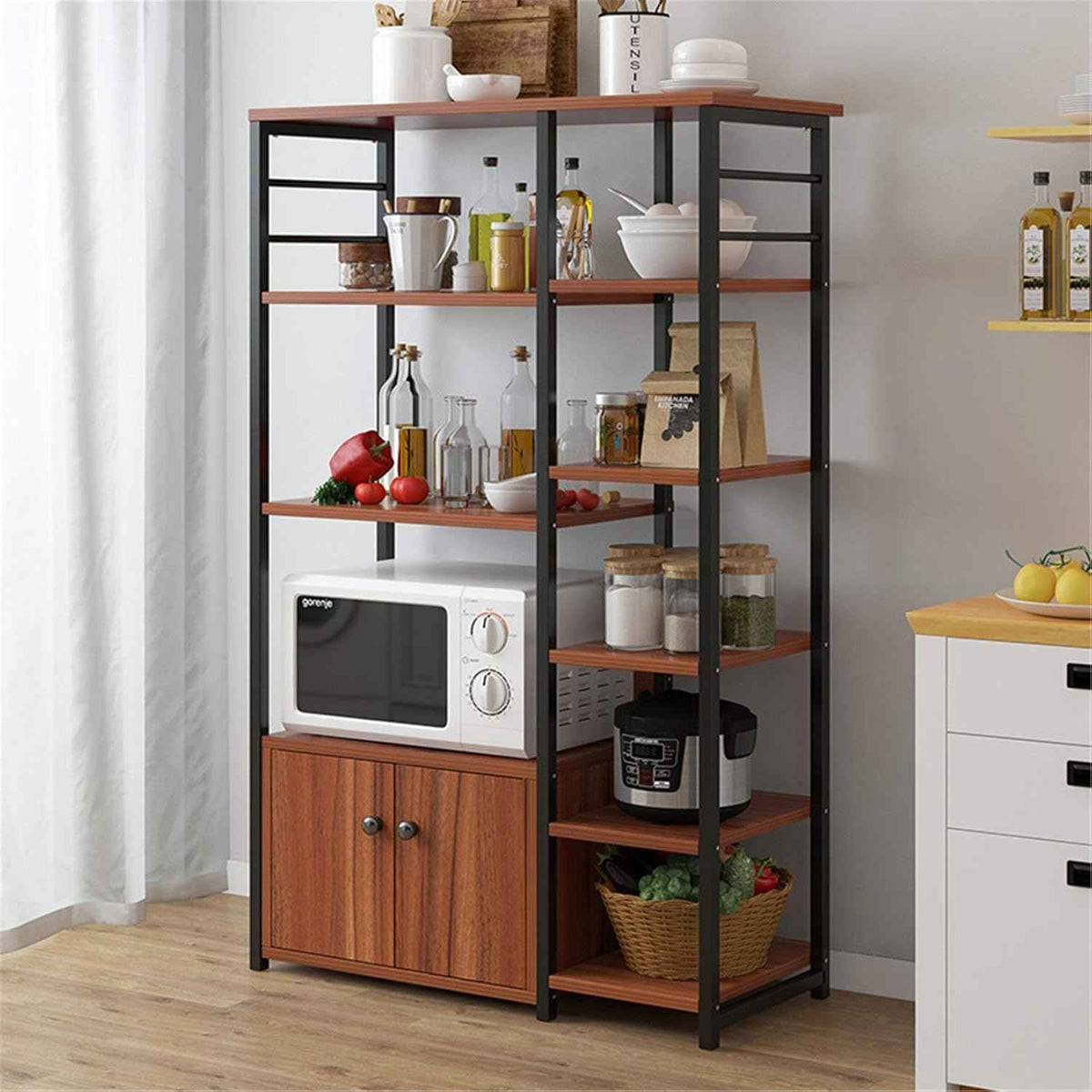 Ered Kitchen Microwave Oven Storage Spice Organizer Bakers Rack