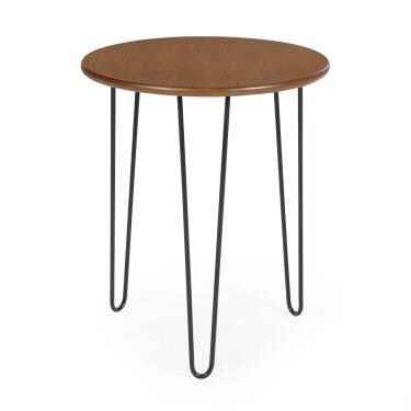 Sumptuous Wooden Top Hairpin Legs Side Center Table (Light)