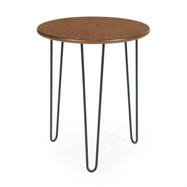 Sumptuous Wooden Top Hairpin Legs Side Center Table (Light)