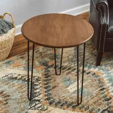 Sumptuous Wooden Top Hairpin Legs Side Center Table (Light)