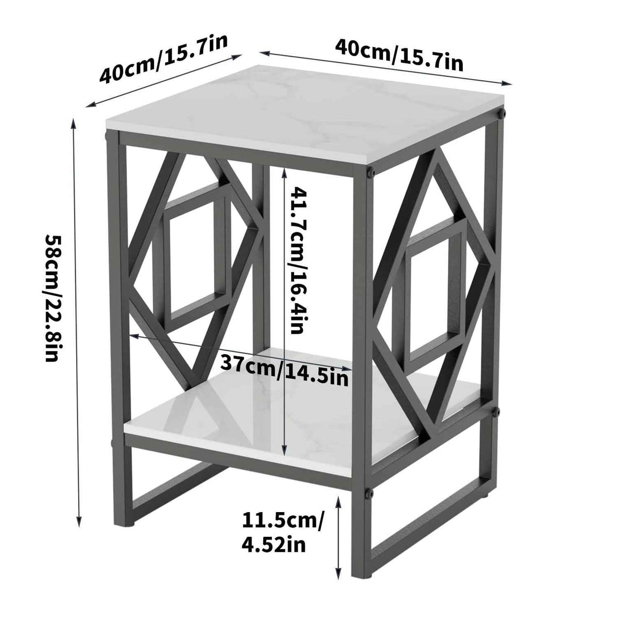 Tanzy Triangle Side Table Nightstand Bedside Table