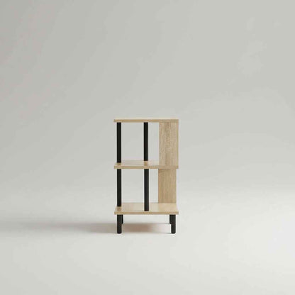 S-Shaped End Table with Storage Shelf