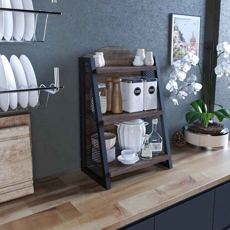 Trestle Modern Spice Coffee Kitchen Organizer Storage Rack
