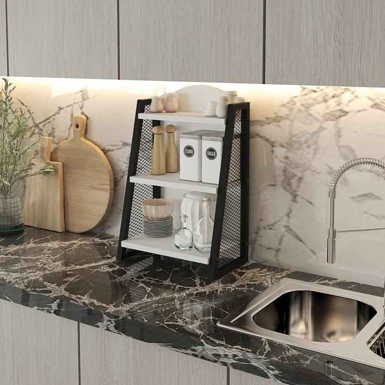 Trestle Modern Spice Coffee Kitchen Organizer Storage Rack