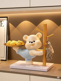 Cute Bear Key Tree Snack Tray Statue