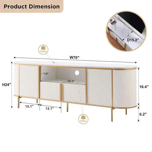 Vellose Media LED Lounge TV Console Table