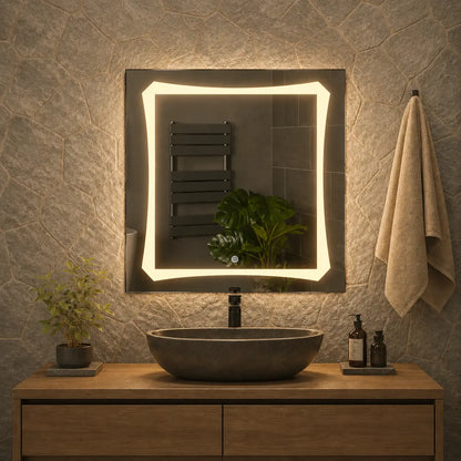Modern Wall Mirror with Lights for Bathroom Vanity