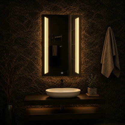 Wall Mounted Mirror with Vertical LED Side Lighting