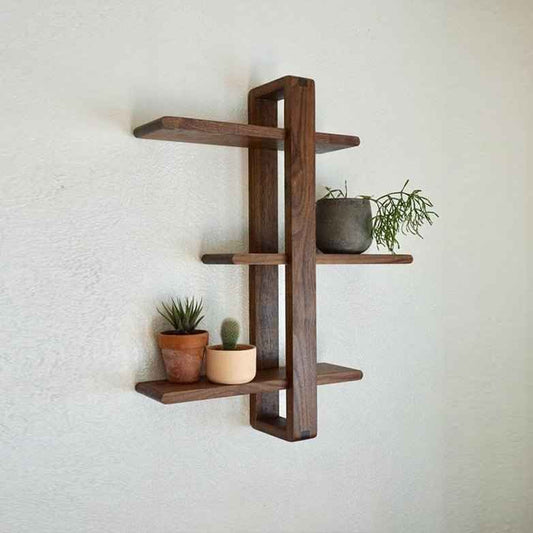 Wall Mounted Vintage Wooden Organizer Rack Shelf Decor