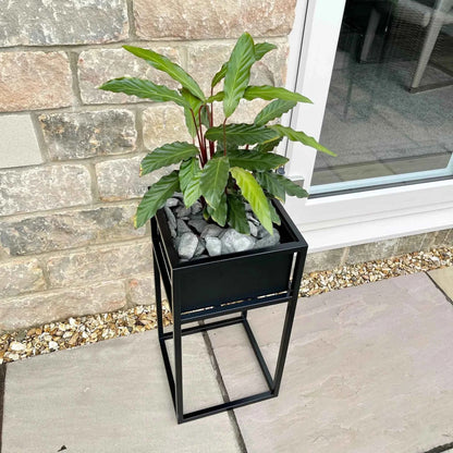 Zodulla Indoor & Outdoor Metal Standing Square Planter