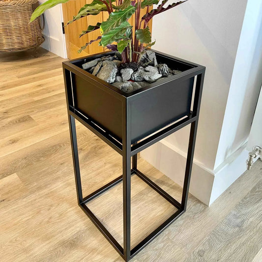 Zodulla Indoor & Outdoor Metal Standing Square Planter